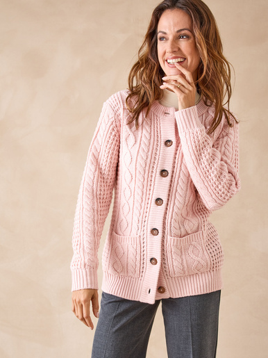 Cardigan torsadé col rond