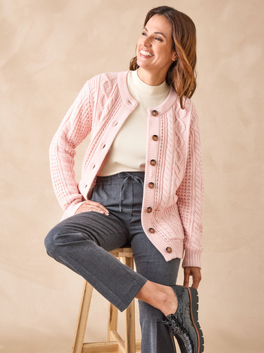 Cardigan torsadé col rond