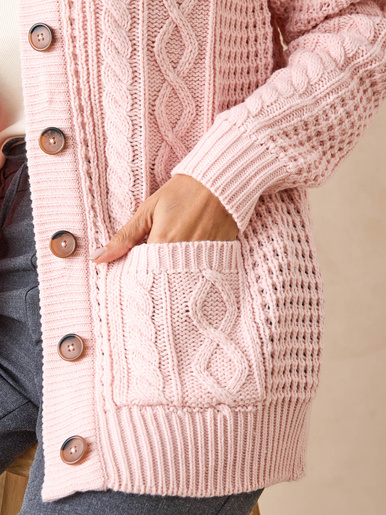 Cardigan torsadé col rond