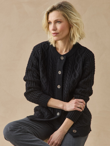 Cardigan torsadé col rond