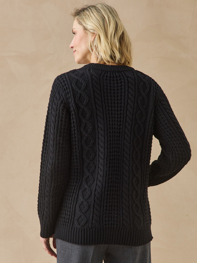Cardigan torsadé col rond