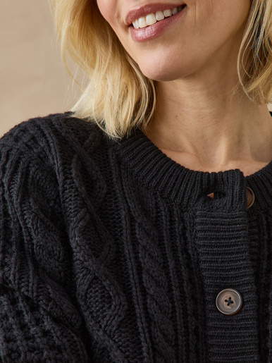 Cardigan torsadé col rond