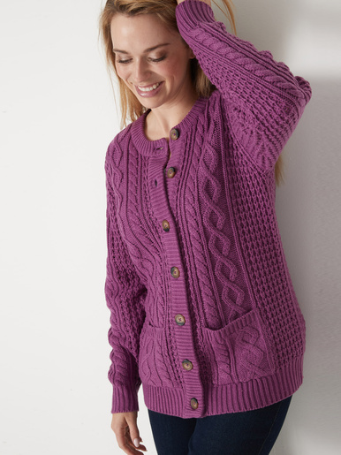 Cardigan torsadé col rond