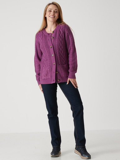 Cardigan torsadé col rond