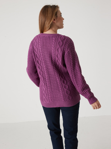 Cardigan torsadé col rond