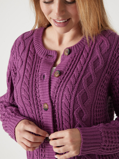 Cardigan torsadé col rond