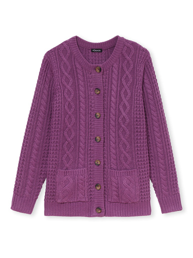 Cardigan torsadé col rond