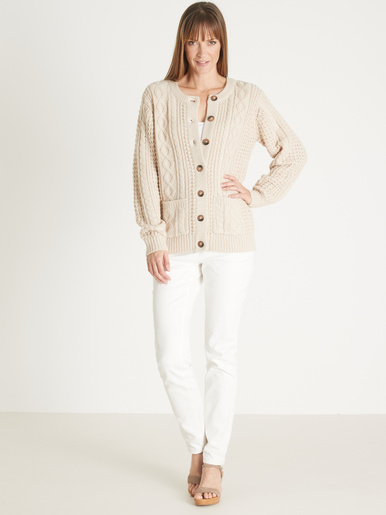 Cardigan torsadé col rond