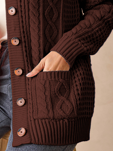 Cardigan torsadé col rond