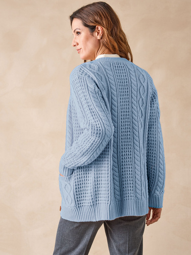 Cardigan torsadé col rond