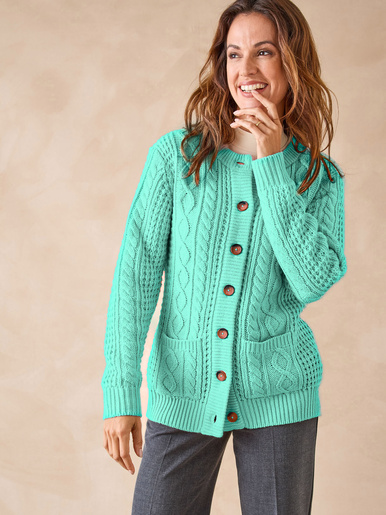 Cardigan torsadé col rond