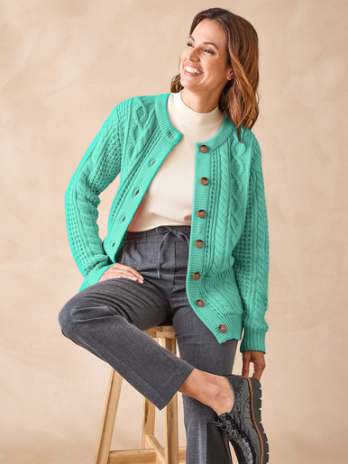 Cardigan torsadé col rond