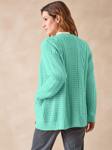 Cardigan torsadé col rond