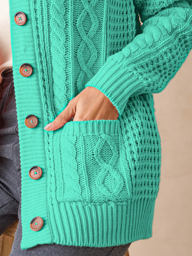 Cardigan torsadé col rond