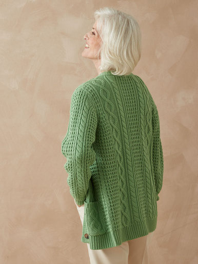Cardigan torsadé col rond