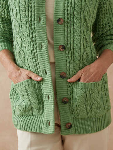 Cardigan torsadé col rond