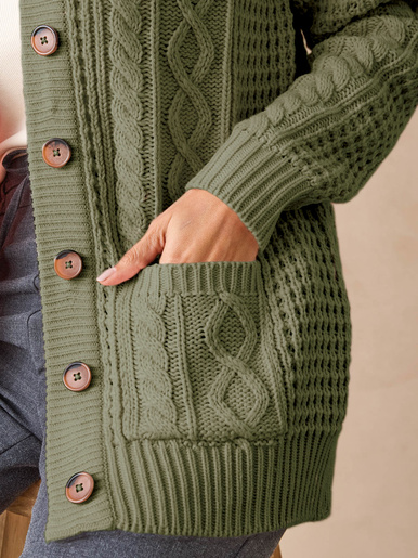 Cardigan torsadé col rond