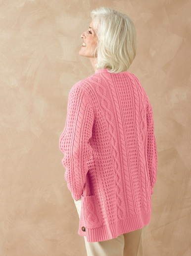 Cardigan torsadé col rond