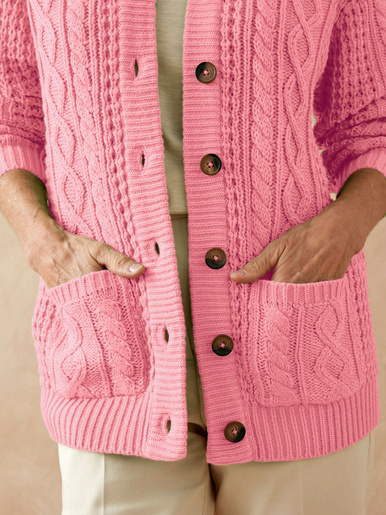 Cardigan torsadé col rond