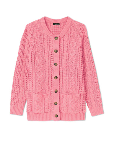 Cardigan torsadé col rond