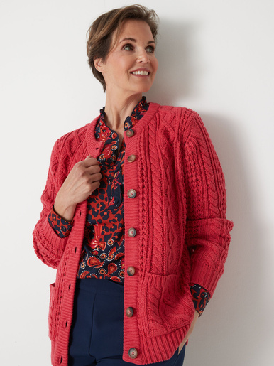 Cardigan torsadé col rond