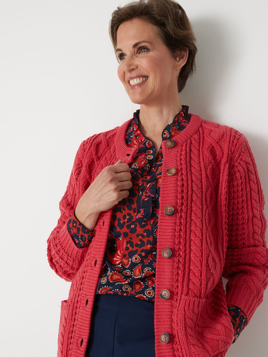 Cardigan torsadé col rond