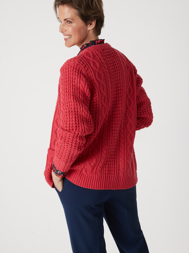 Cardigan torsadé col rond