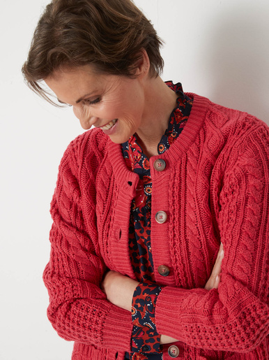 Cardigan torsadé col rond