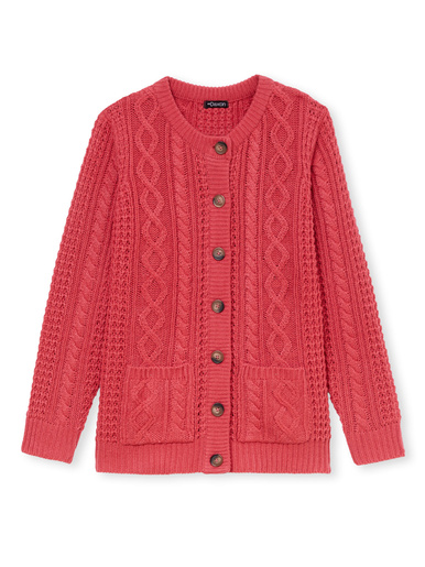 Cardigan torsadé col rond