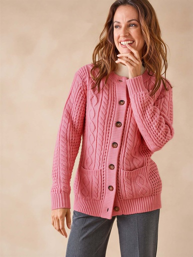 Cardigan torsadé col rond