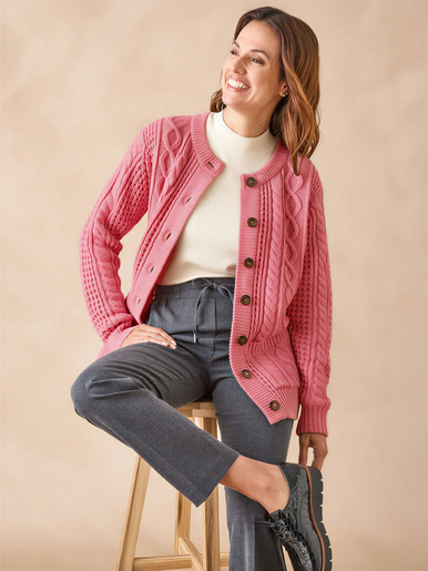 Cardigan torsadé col rond