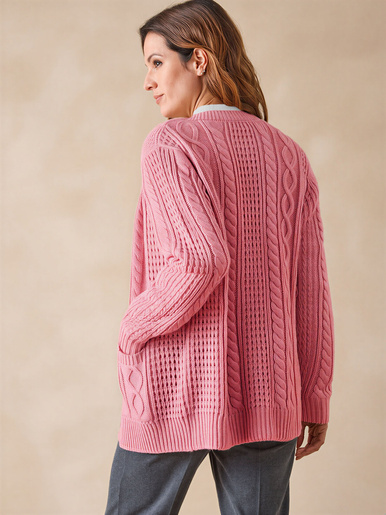 Cardigan torsadé col rond