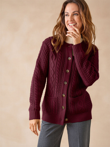 Cardigan torsadé col rond