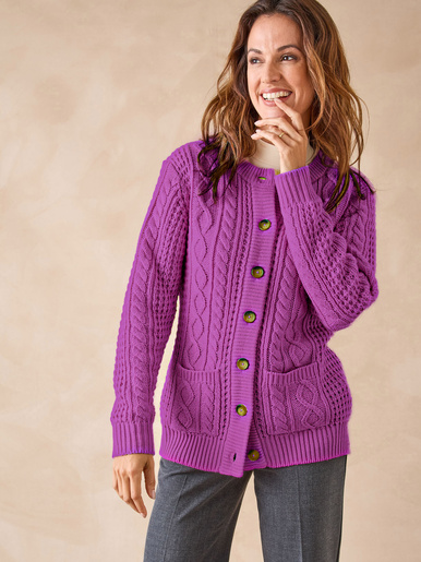 Cardigan torsadé col rond