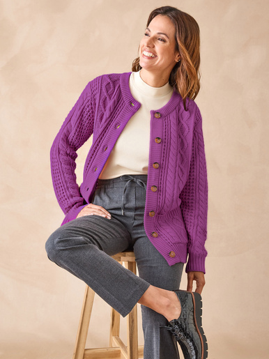 Cardigan torsadé col rond