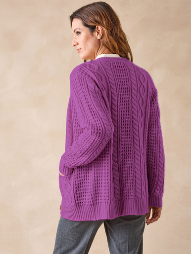 Cardigan torsadé col rond