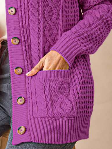 Cardigan torsadé col rond