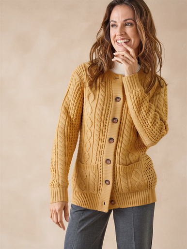 Cardigan torsadé col rond