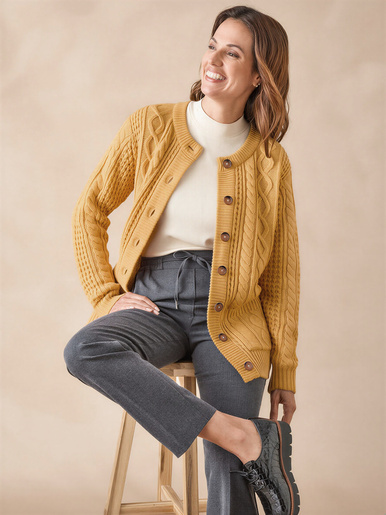 Cardigan torsadé col rond