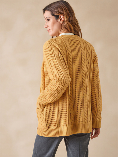 Cardigan torsadé col rond