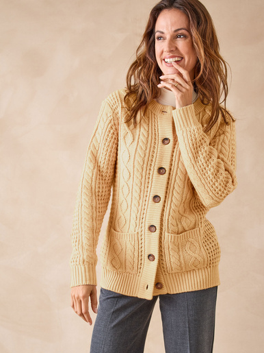 Cardigan torsadé col rond - Daxon - Mais
