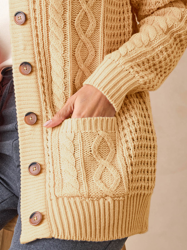 Cardigan torsadé col rond