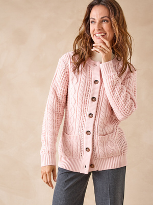 Cardigan torsadé col rond