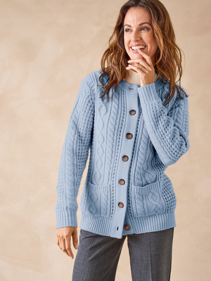 Cardigan torsadé col rond