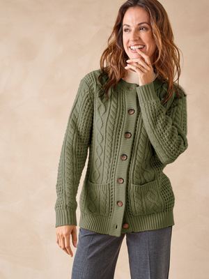 Cardigan torsadé col rond