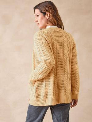 Cardigan torsadé col rond