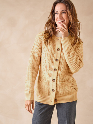 Cardigan torsadé col rond