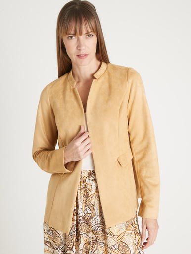 Veste en maille suédine - Daxon - Beige