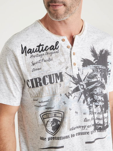 Tee-shirt chiné motif nautique