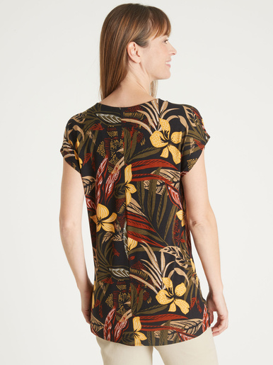 Tee-shirt perles fantaisie maille fluide
